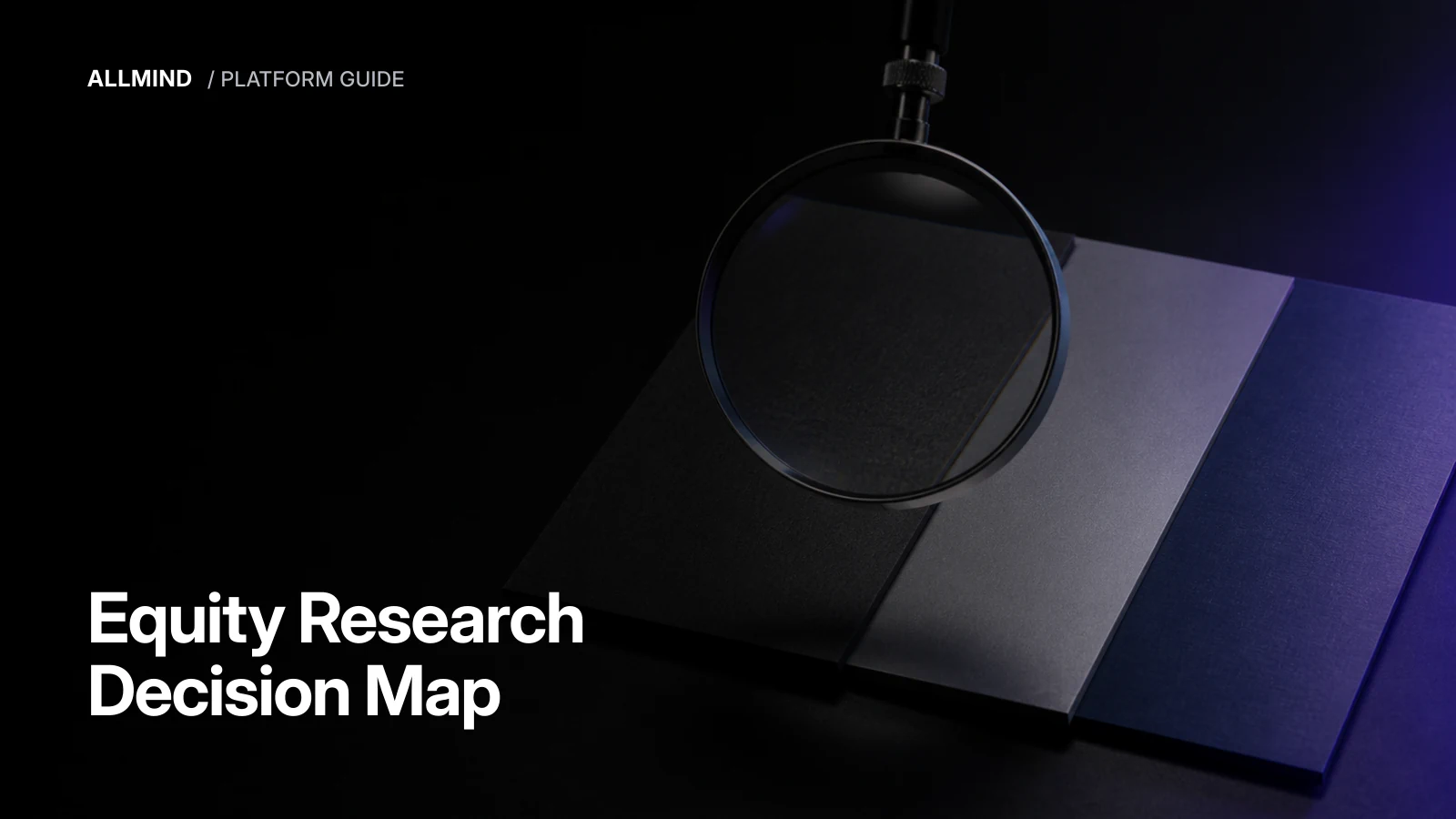 Editorial cover for a decision map of AI equity research platforms.